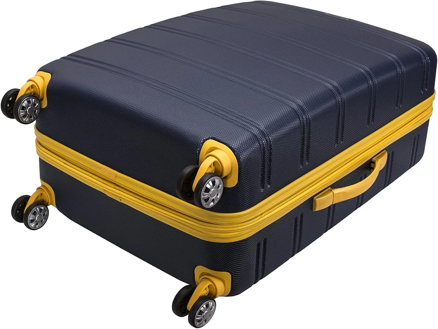 Rockland Melbourne Hardside Expandable Luggage with Spinner Wheels, Navy, Checked Large 28"