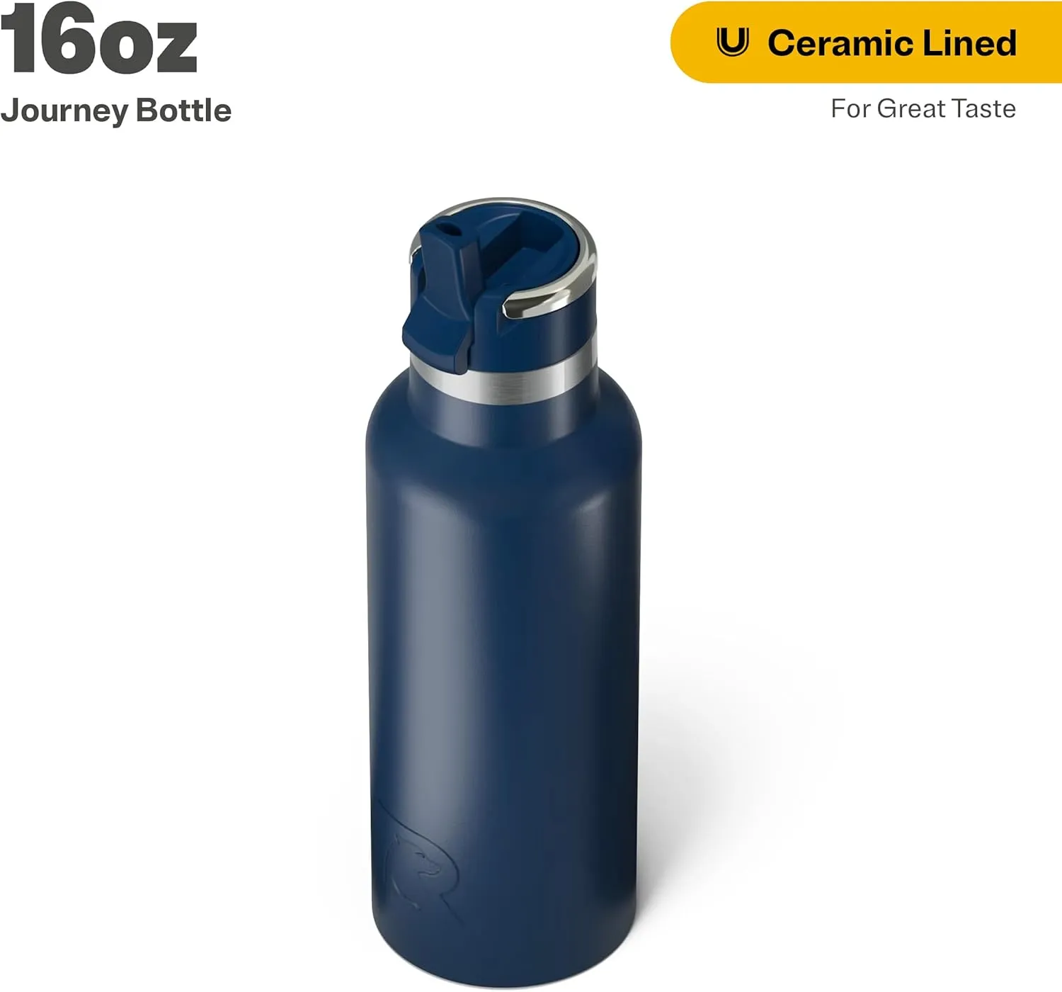 RTIC 16oz Journey Bottle Metal Stainless Steel Vacuum Insulated, BPA Free, Reusable, for Water, Hot and Cold Drinks, Travel, Sports, Camping, Navy