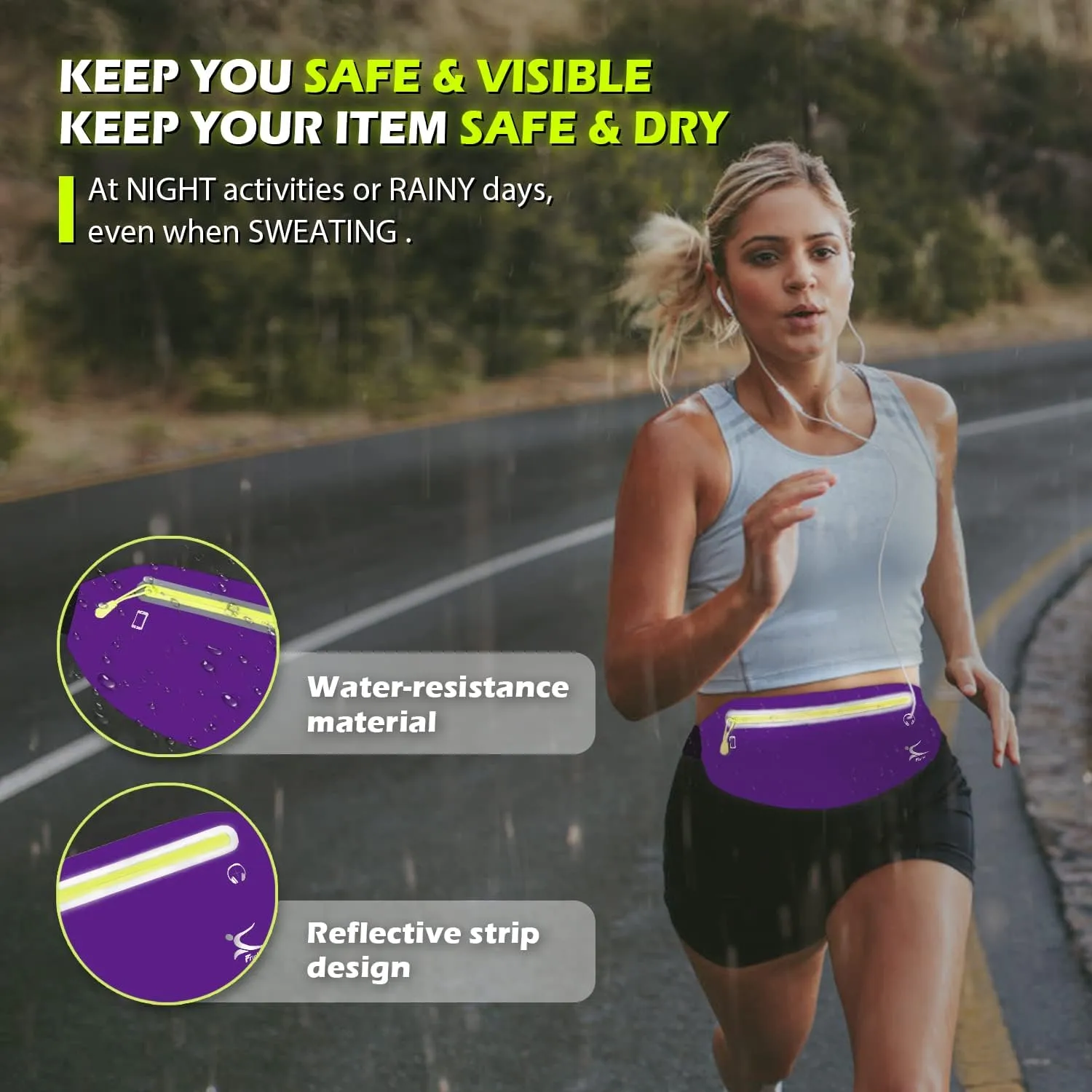 Running Belt Phone Holder, Mothers Day Gifts for Mom Wife Her Teens, Money Belt bag, Flat Fanny Packs for Women Men, Workout Gear Accessories, Waist pouch for Runners, Walking, Travel, Gym, Exercise