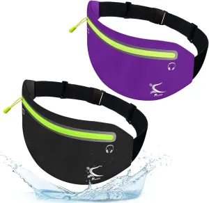 Running Belt Phone Holder, Mothers Day Gifts for Mom Wife Her Teens, Money Belt bag, Flat Fanny Packs for Women Men, Workout Gear Accessories, Waist pouch for Runners, Walking, Travel, Gym, Exercise