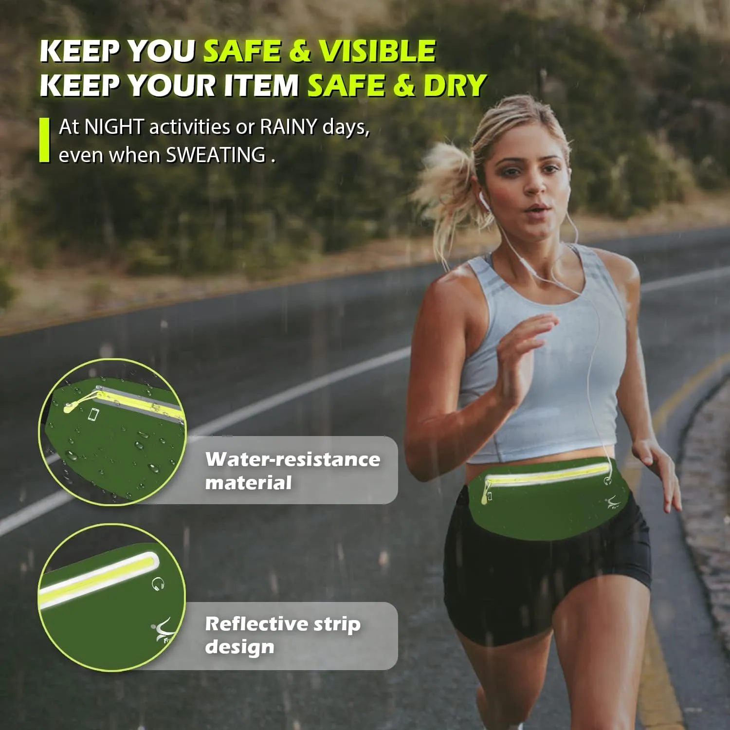 Running Belt Phone Holder, Mothers Day Gifts for Mom Wife Her Teens, Money Belt bag, Flat Fanny Packs for Women Men, Workout Gear Accessories, Waist pouch for Runners, Walking, Travel, Gym, Exercise