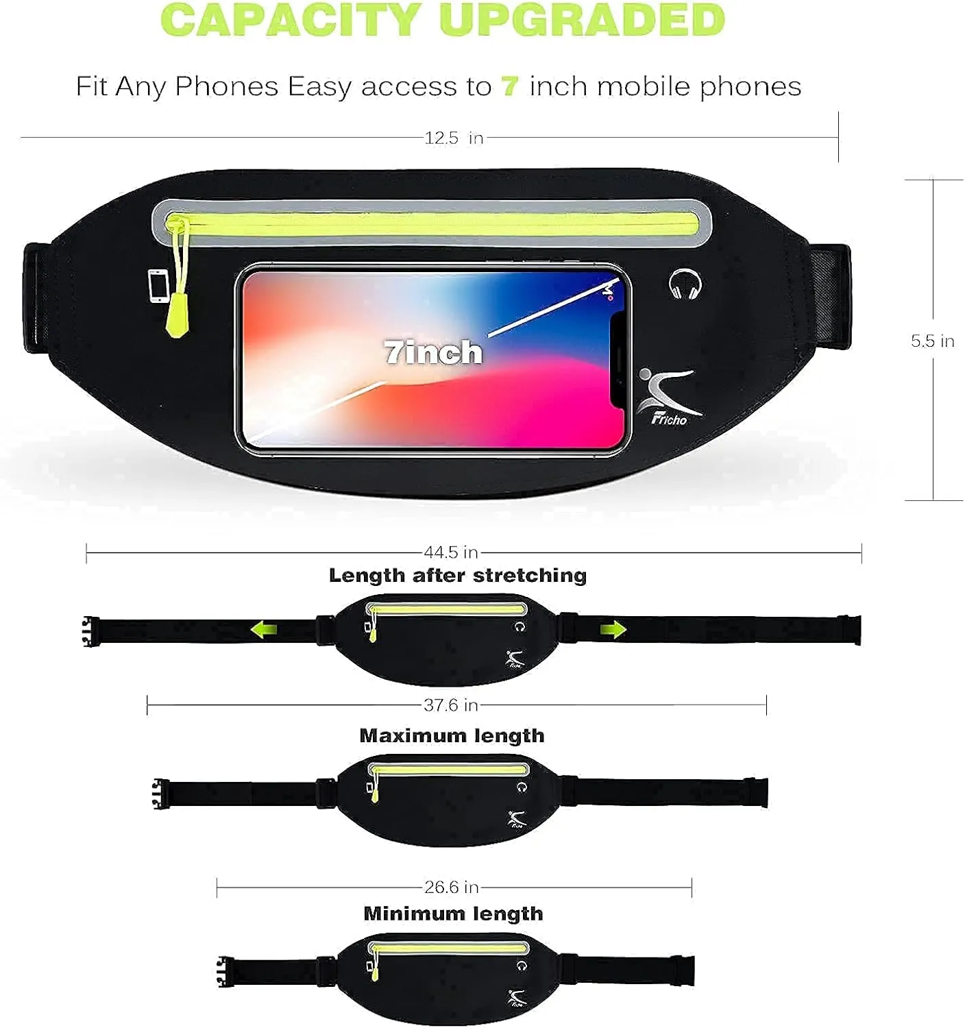 Running Belt Phone Holder, Mothers Day Gifts for Mom Wife Her Teens, Money Belt bag, Flat Fanny Packs for Women Men, Workout Gear Accessories, Waist pouch for Runners, Walking, Travel, Gym, Exercise