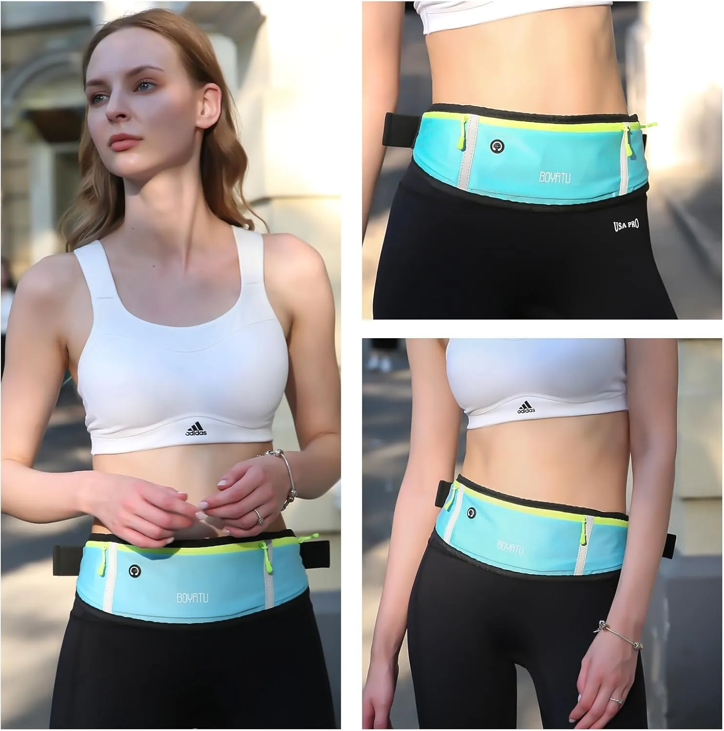 Running Belt Waist Fanny Pack: Slim Phone Holder Workout Pouch for Walking JoggingBlue
