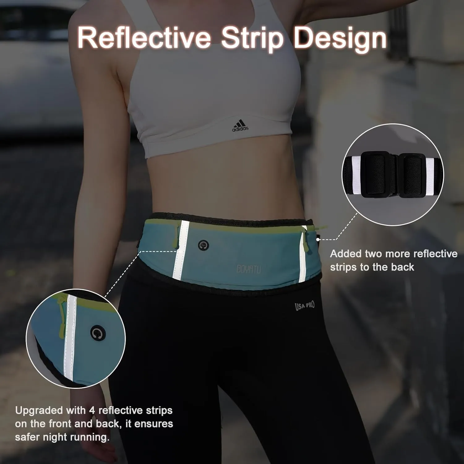 Running Belt Waist Fanny Pack: Slim Phone Holder Workout Pouch for Walking JoggingBlue