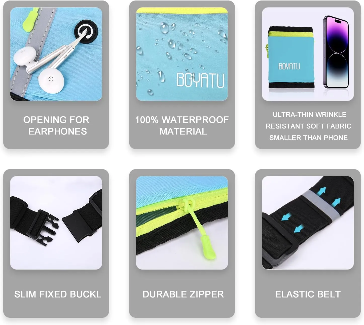 Running Belt Waist Fanny Pack: Slim Phone Holder Workout Pouch for Walking JoggingBlue