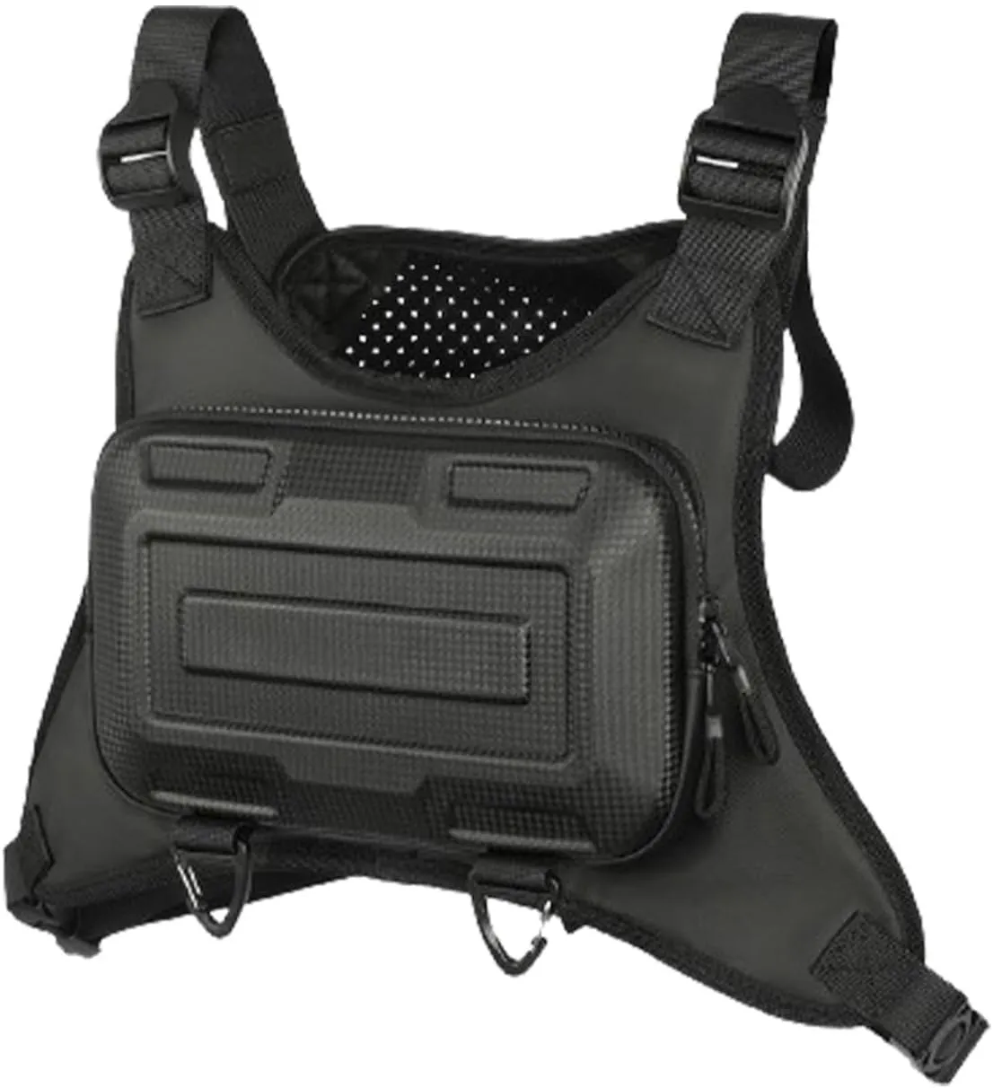 Running Chest Bag for Men, Hard Shell Men's Chest Bag, Outdoor Sports Utility Pack, Water Resistant Sports Chest Pack Lightweight Running Waist Packs for Workouts Cycling and Hiking, Black