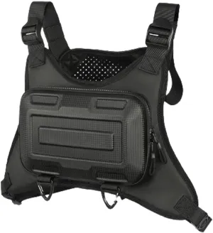 Running Chest Bag for Men, Hard Shell Men's Chest Bag, Outdoor Sports Utility Pack, Water Resistant Sports Chest Pack Lightweight Running Waist Packs for Workouts Cycling and Hiking, Black