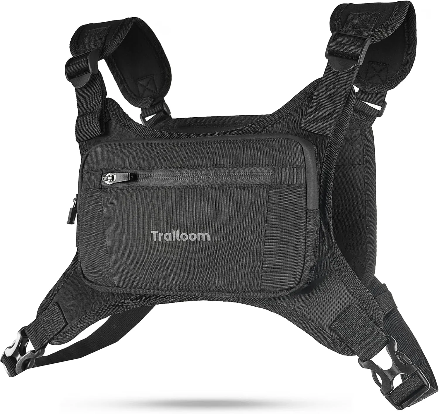 Running Chest Pack, Reflective Vest, Water Repellent, Phone Holder, Workout Bag for Runners, Cycling, Biking, EDC Pouch, Jogging Carrier, Hidden Pocket, Men & Women, Lightweight