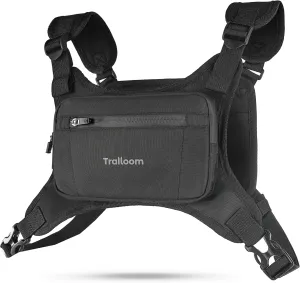 Running Chest Pack, Reflective Vest, Water Repellent, Phone Holder, Workout Bag for Runners, Cycling, Biking, EDC Pouch, Jogging Carrier, Hidden Pocket, Men & Women, Lightweight