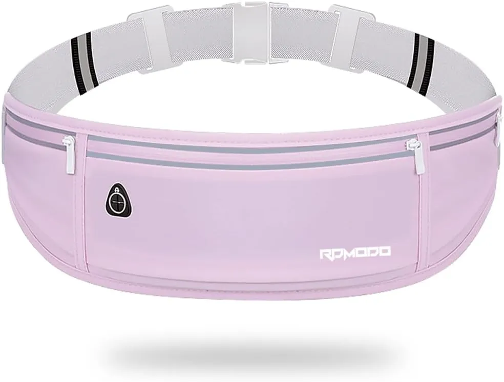 Running Fanny Pack for Women, Running Belts for Men, Water Resistant Waist Pack, Large Capacity Phone Pouch，Adjustable Bounce Free Phone Holder for Running Walking Hiking Cards Key Light Purple