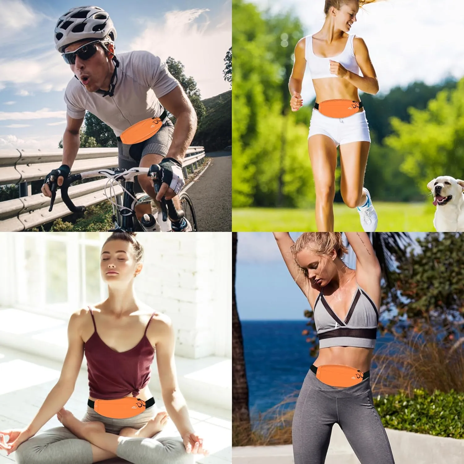 Running Fanny Pack Whole Bag Reflective, Running belt for Women &Men,Sweatproof Phone Holder Workout, Running Waist Pack (orange)