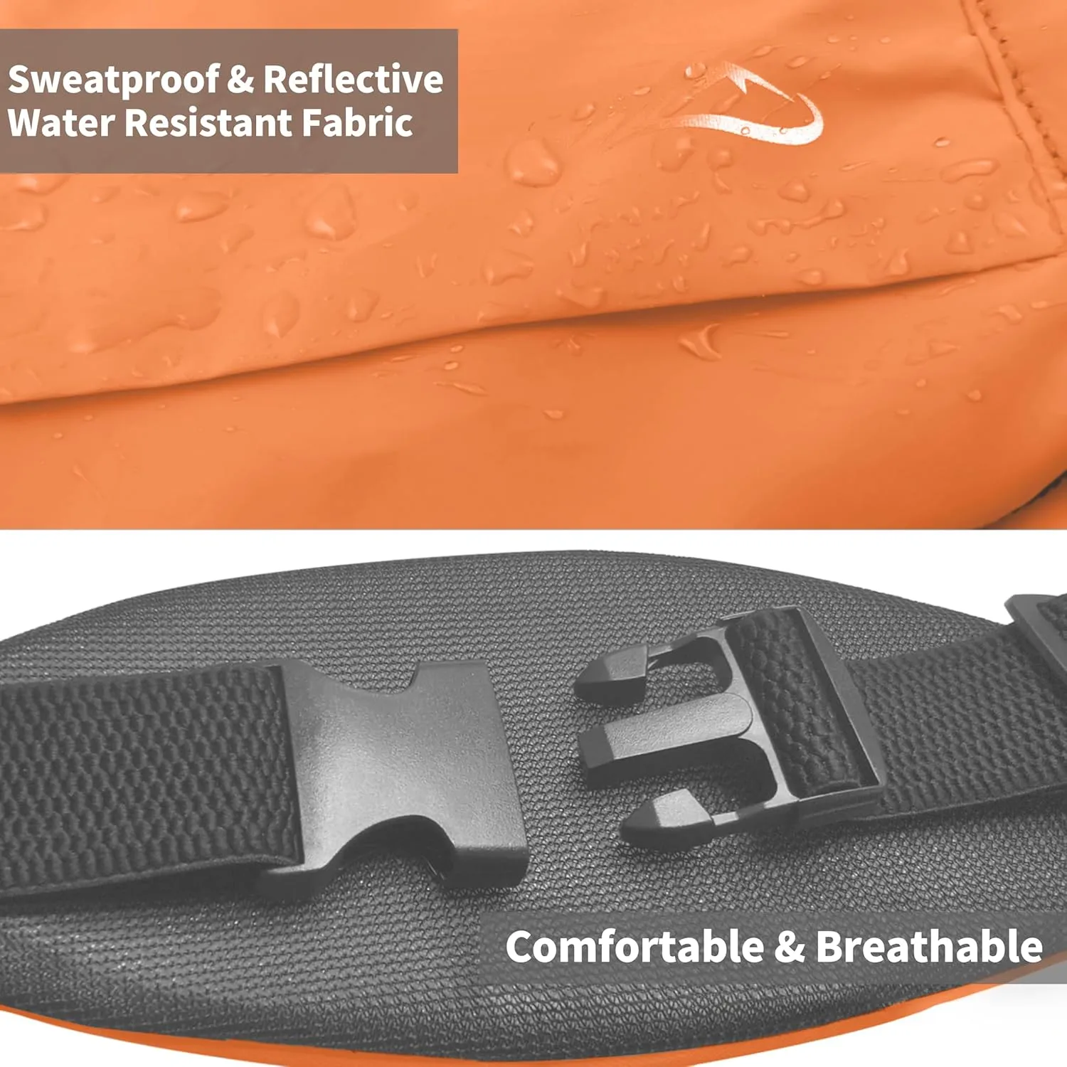 Running Fanny Pack Whole Bag Reflective, Running belt for Women &Men,Sweatproof Phone Holder Workout, Running Waist Pack (orange)