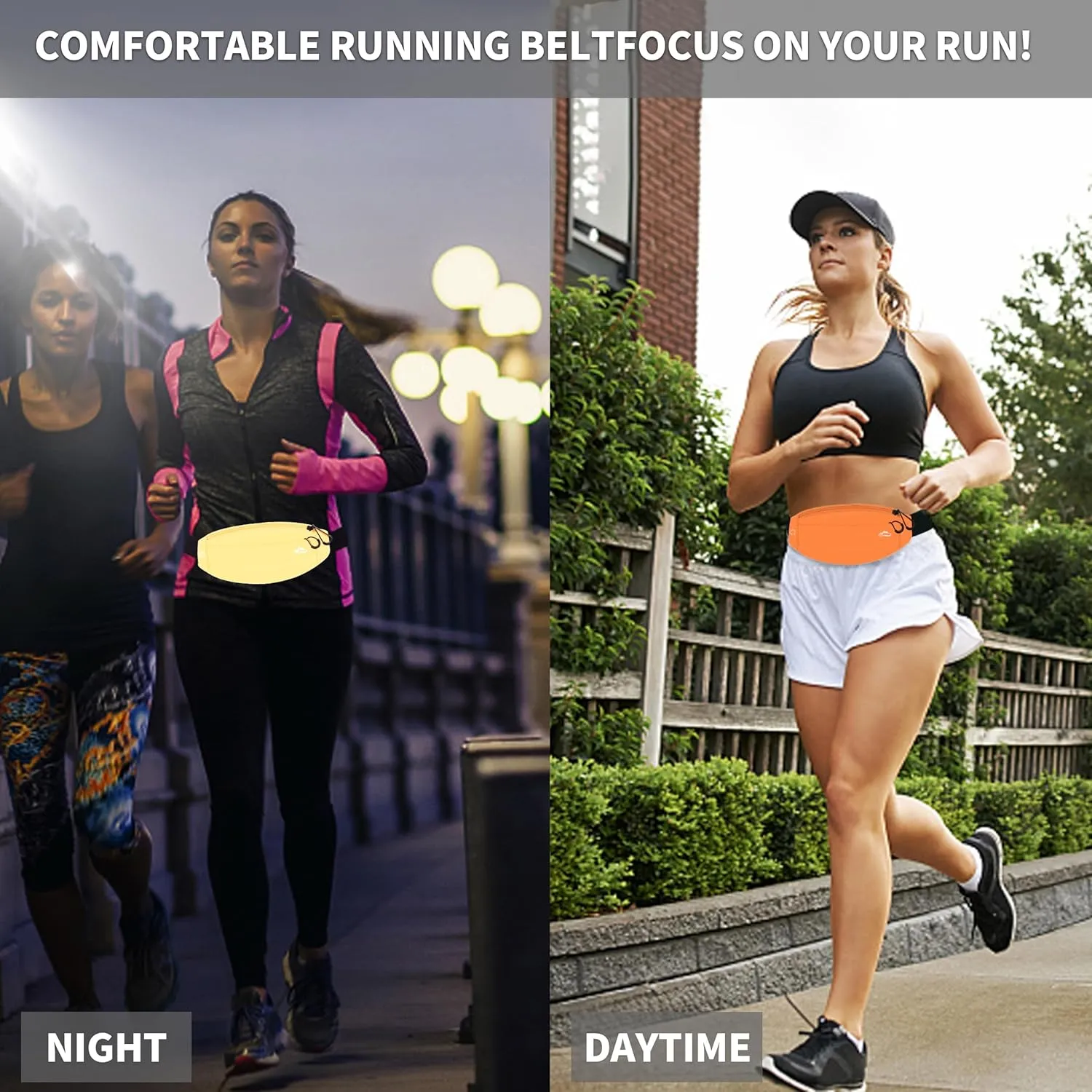 Running Fanny Pack Whole Bag Reflective, Running belt for Women &Men,Sweatproof Phone Holder Workout, Running Waist Pack (orange)