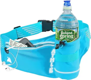 Running Fanny Pack with Water Bottle Holder - Adjustable Running Belt With Water Bottle Holder and Pouch - One Size Fits All Travel Fanny Pack