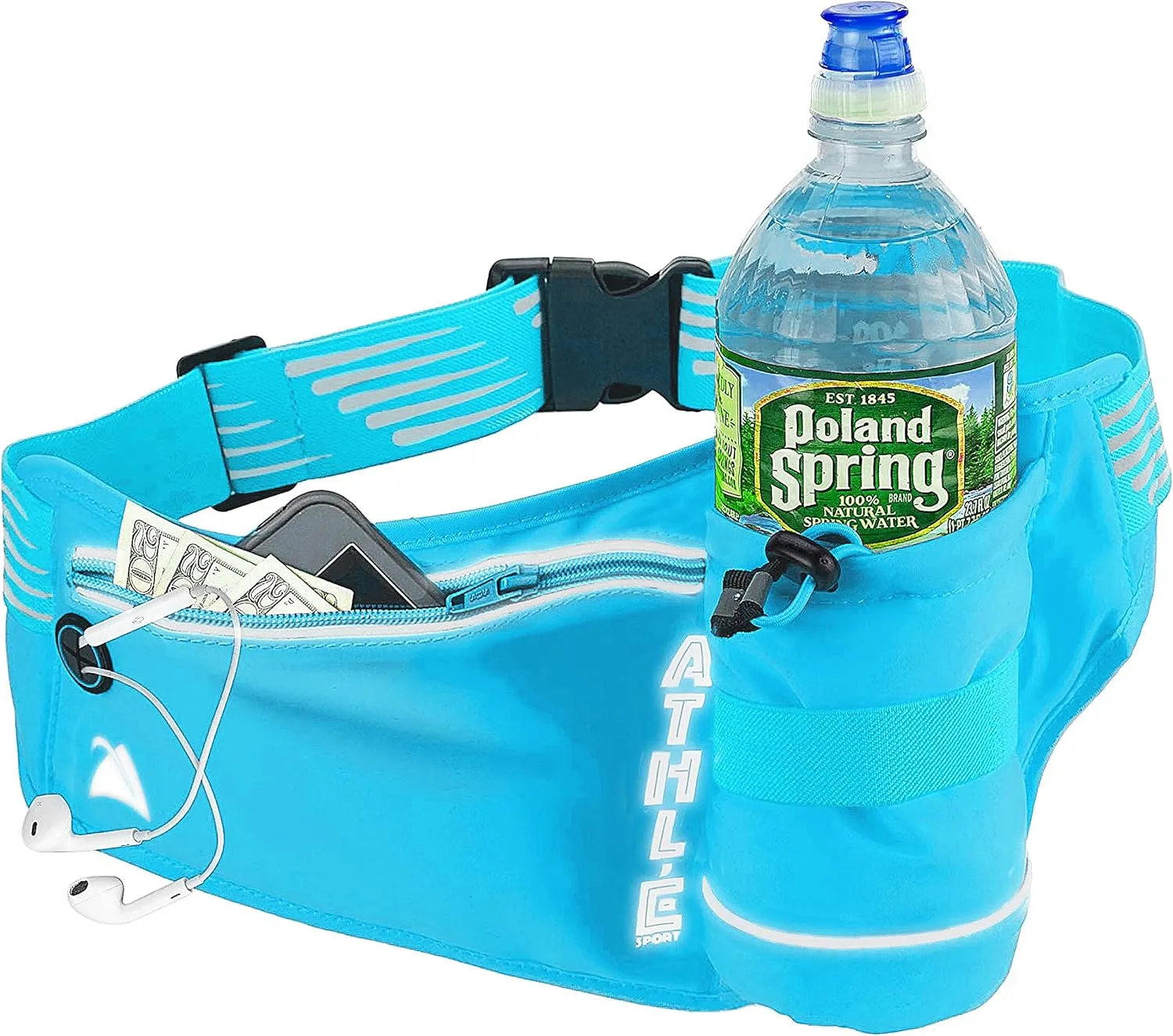 Running Fanny Pack with Water Bottle Holder - Adjustable Running Belt With Water Bottle Holder and Pouch - One Size Fits All Travel Fanny Pack