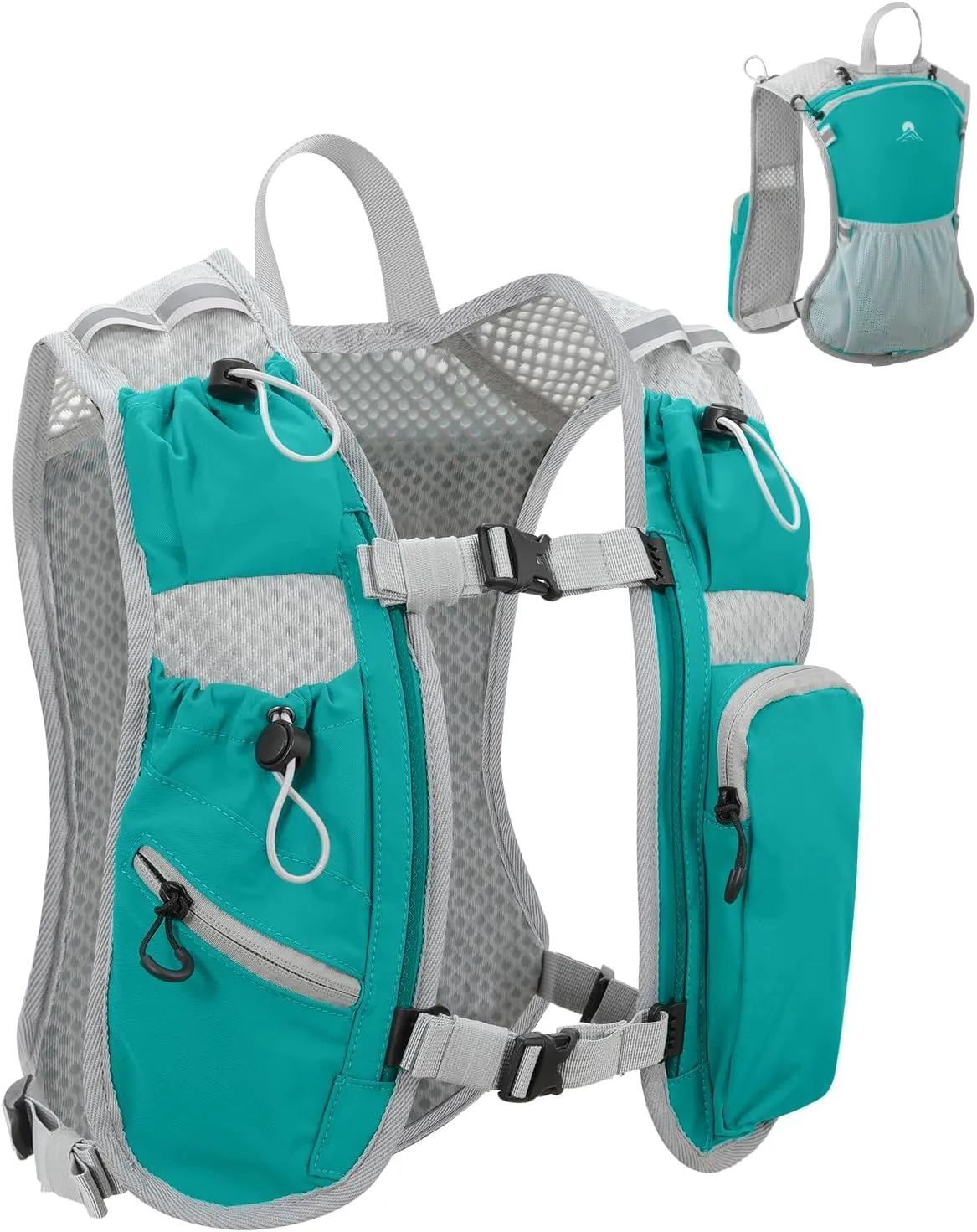 Running Vest for Women and Men, Hydration Backpack for Runners, Trail, Hiking, Biking and Walking, with Front Phone Holder, Adjustable Chest and Waist Strap
