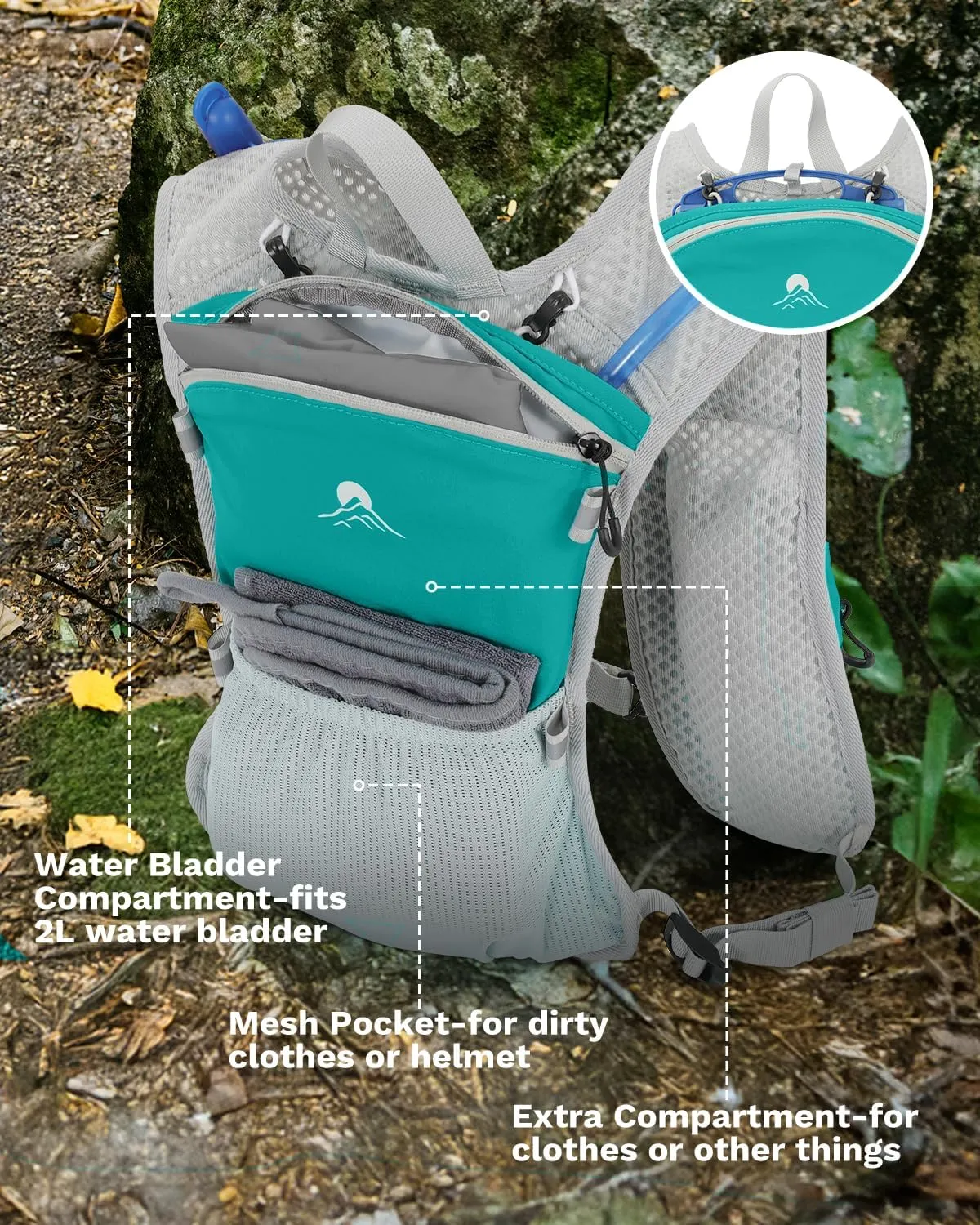 Running Vest for Women and Men, Hydration Backpack for Runners, Trail, Hiking, Biking and Walking, with Front Phone Holder, Adjustable Chest and Waist Strap