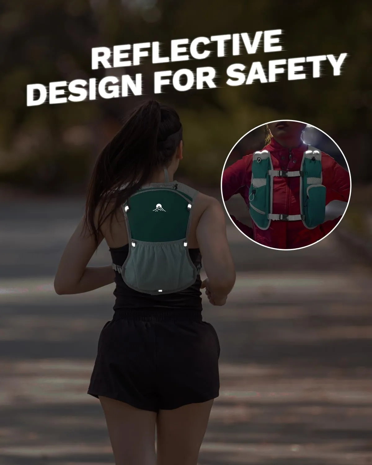 Running Vest for Women and Men, Hydration Backpack for Runners, Trail, Hiking, Biking and Walking, with Front Phone Holder, Adjustable Chest and Waist Strap
