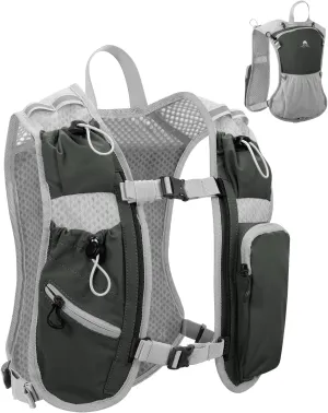 Running Vest for Women and Men, Hydration Backpack for Runners, Trail, Hiking, Biking and Walking, with Front Phone Holder, Adjustable Chest and Waist Strap