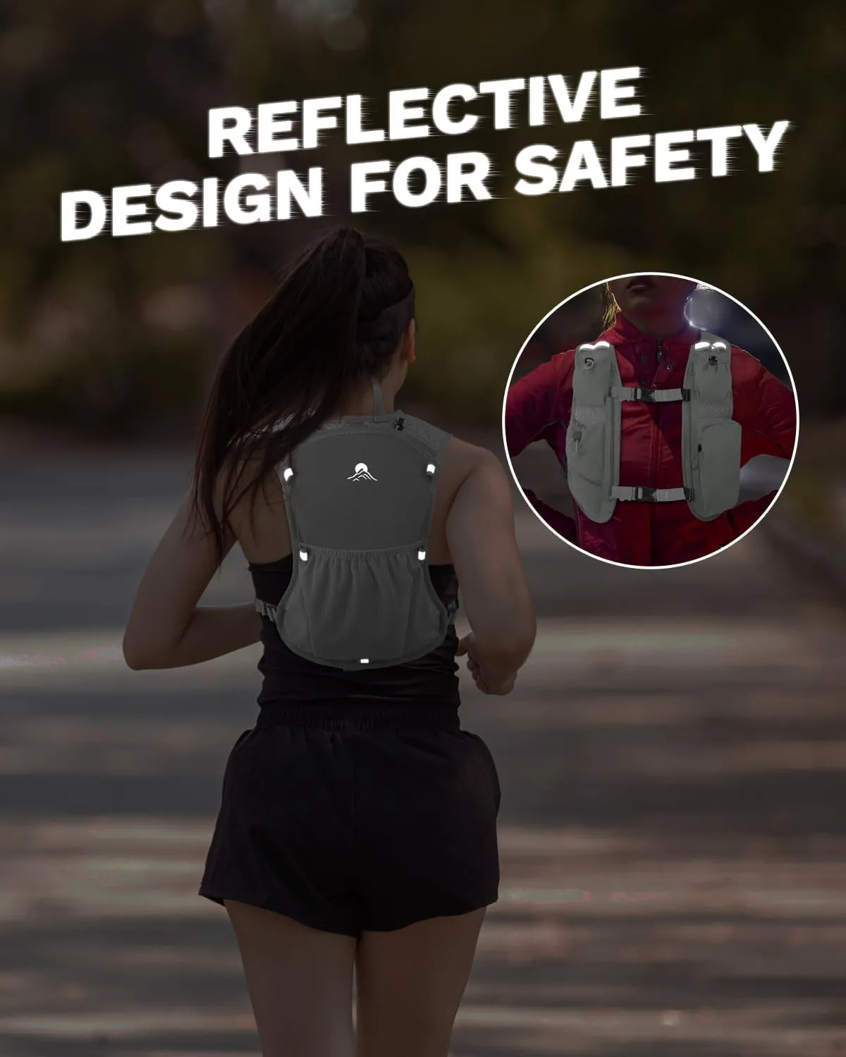 Running Vest for Women and Men, Hydration Backpack for Runners, Trail, Hiking, Biking and Walking, with Front Phone Holder, Adjustable Chest and Waist Strap