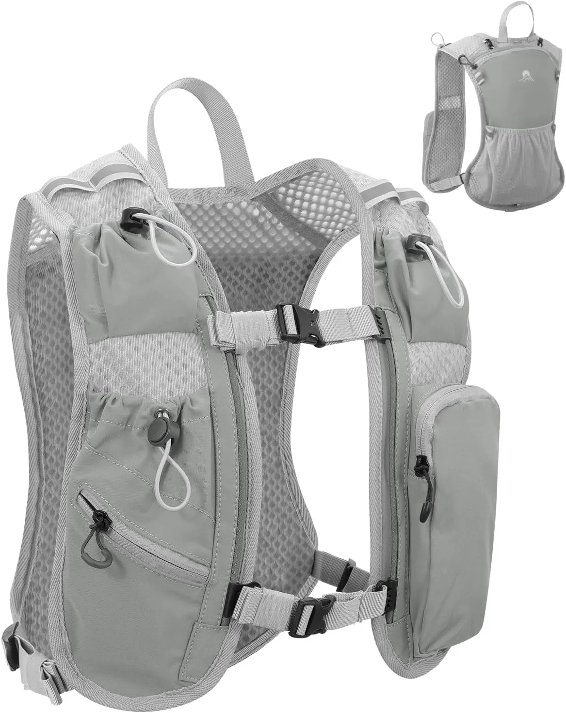Running Vest for Women and Men, Hydration Backpack for Runners, Trail, Hiking, Biking and Walking, with Front Phone Holder, Adjustable Chest and Waist Strap