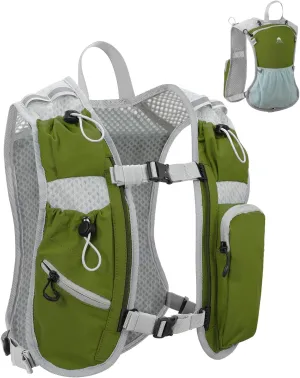 Running Vest for Women and Men, Hydration Backpack for Runners, Trail, Hiking, Biking and Walking, with Front Phone Holder, Adjustable Chest and Waist Strap