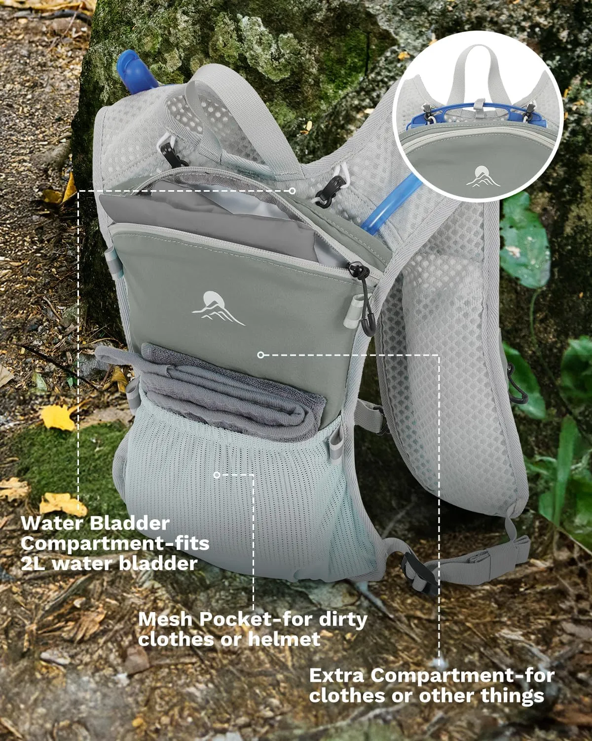Running Vest for Women and Men, Hydration Backpack for Runners, Trail, Hiking, Biking and Walking, with Front Phone Holder, Adjustable Chest and Waist Strap