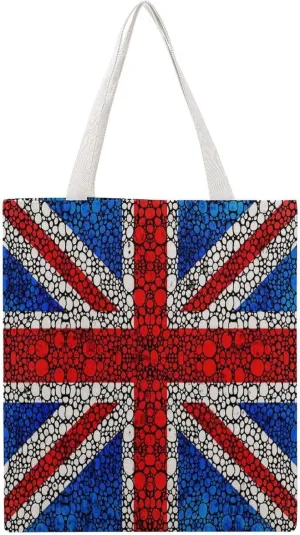 Rustic Barnwood United Kingdom Great Britain Union Flag Canvas Tote Bag for Women Girl Canvas Shoulder Handbags Cute Large Purse
