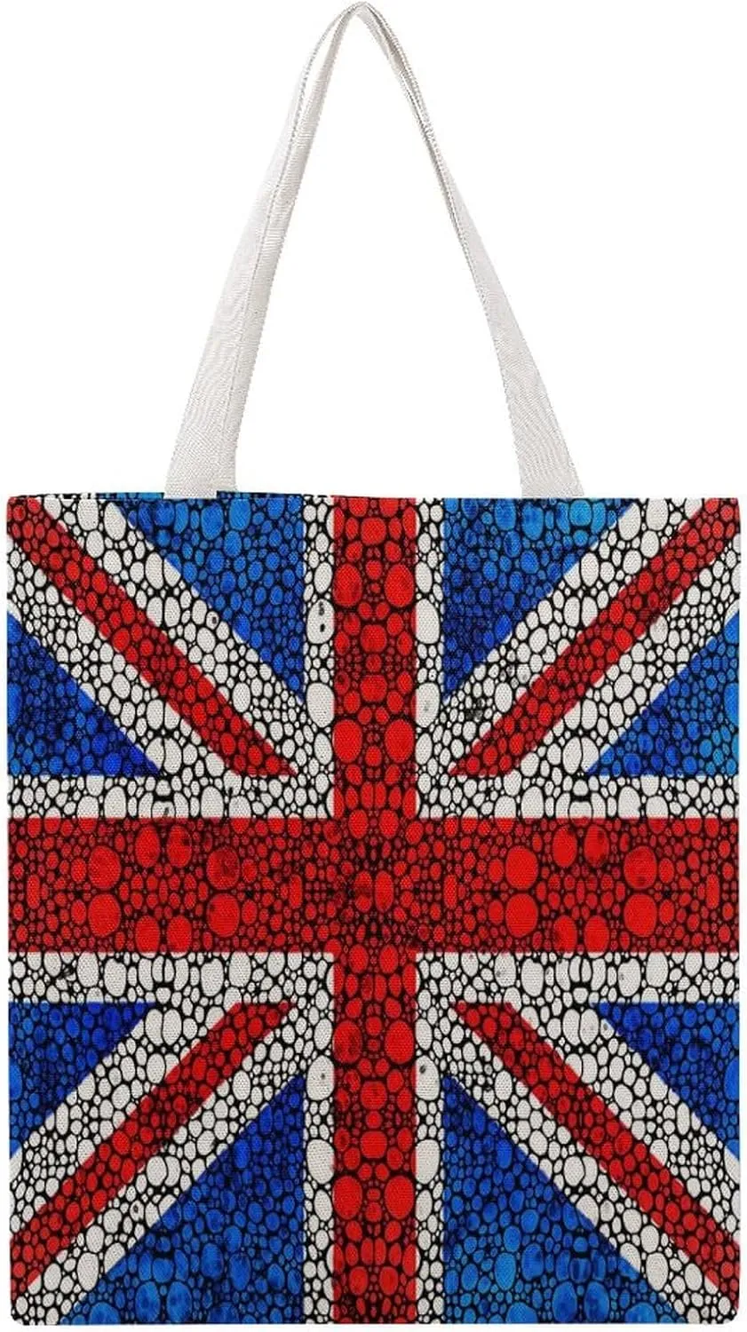 Rustic Barnwood United Kingdom Great Britain Union Flag Canvas Tote Bag for Women Girl Canvas Shoulder Handbags Cute Large Purse