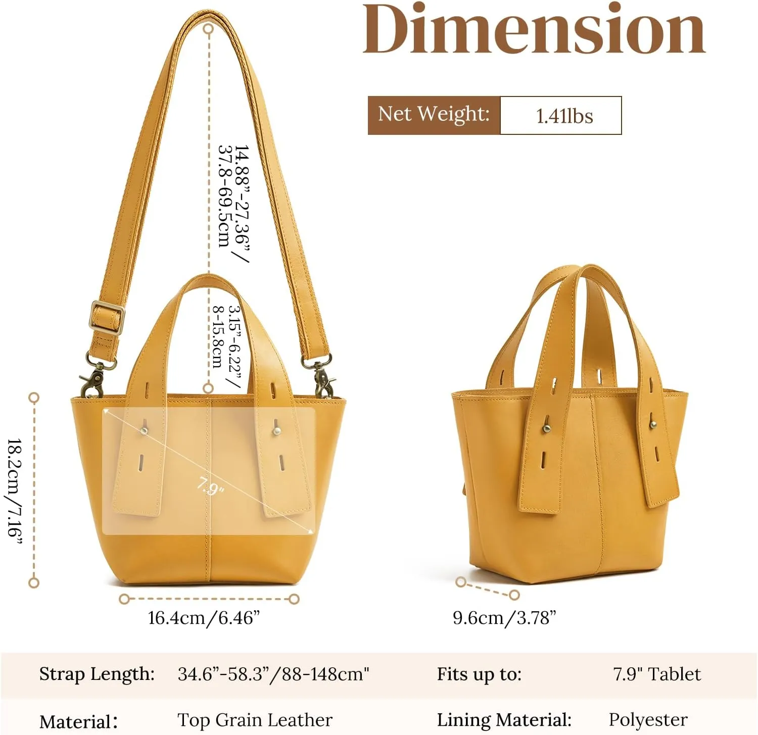 S-ZONE Leather Crossbody Bags for Women Mini Tote Purses Small Satchel Top-Handle Handbags with Adjustable Strap