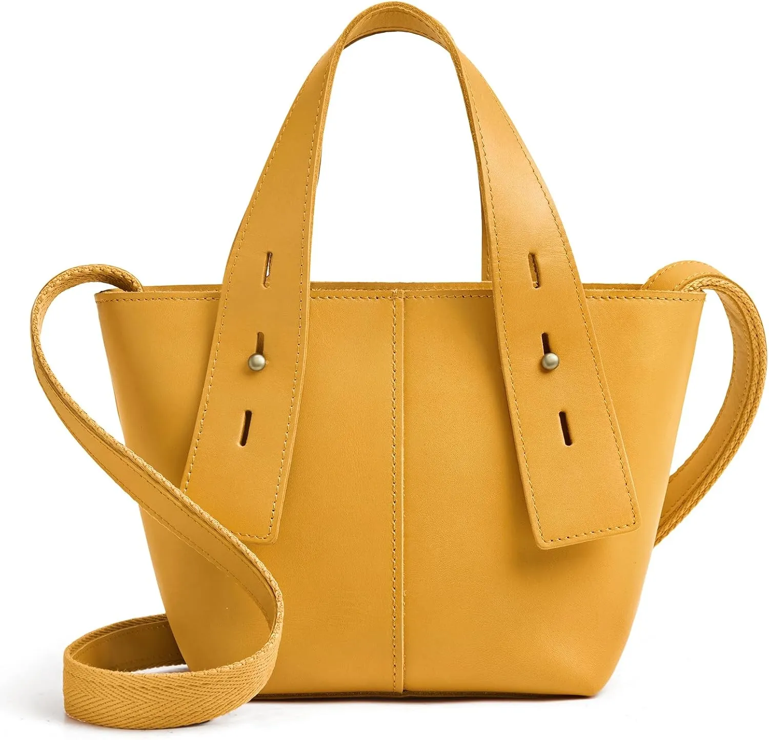 S-ZONE Leather Crossbody Bags for Women Mini Tote Purses Small Satchel Top-Handle Handbags with Adjustable Strap