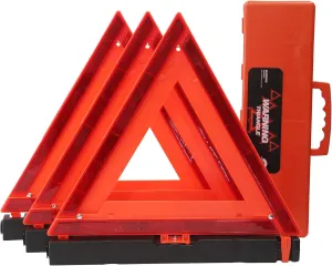 Safety Triangles DOT Approved, Standard Warning Triangles Enmergency Reflector, Emergency Triangles for Vehicles with Carry Case(3 Pack,Without Sand)