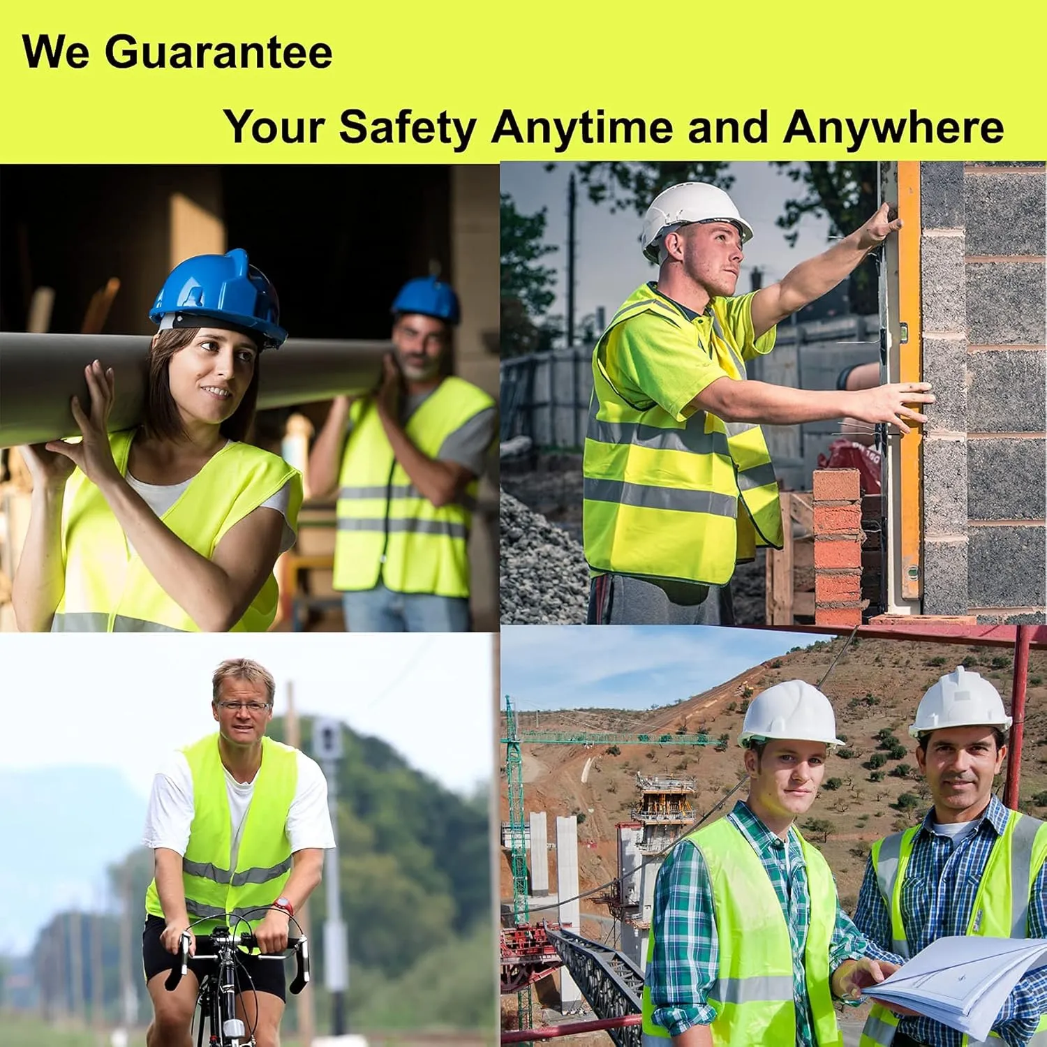 Safety Vests 20 Pack Bulk - Yellow Reflective High Visibility Construction ANSI Class 2 Work Vests for Men,Woman,Hi Vis Mesh and Neon Silver Strip