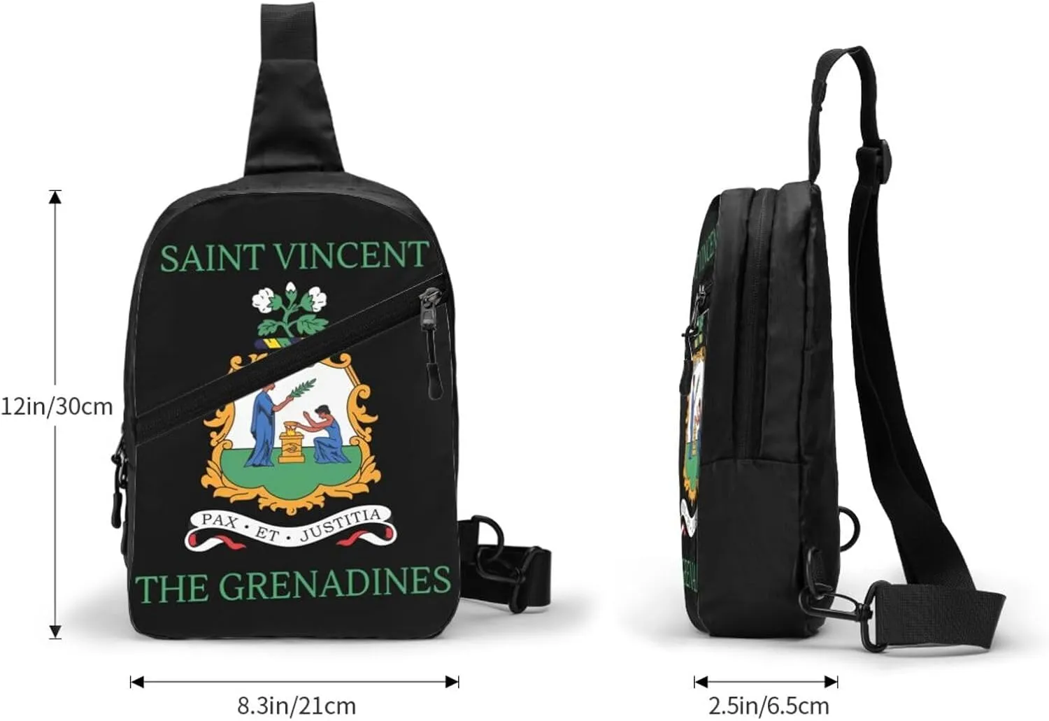 Saint Vincent Grenadines Flags Crossbody Bag Portable Sling Bags Foldable Chest Daypack Reusable Sports Shoulder Backpack Diagonally Casual Rucksack Travel Bag