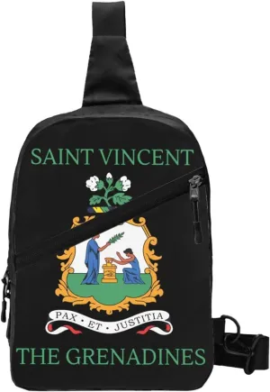 Saint Vincent Grenadines Flags Crossbody Bag Portable Sling Bags Foldable Chest Daypack Reusable Sports Shoulder Backpack Diagonally Casual Rucksack Travel Bag