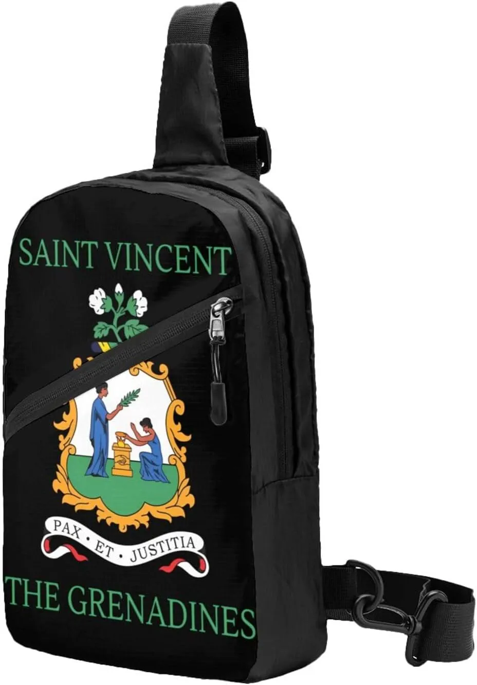 Saint Vincent Grenadines Flags Crossbody Bag Portable Sling Bags Foldable Chest Daypack Reusable Sports Shoulder Backpack Diagonally Casual Rucksack Travel Bag