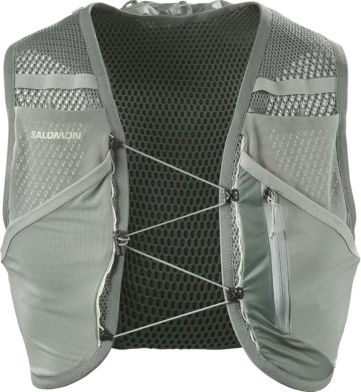 SALOMON ACT SKIN 8 NO FLASKS Hydration Vest Rucksack Backpack, Laurel Wreath / Lily Pad / ALOE WASH, X-Large