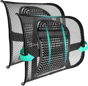 Samyoung 2 Pack Mesh Back Lumbar Support, Back Support Seat Cushion with Breathable Mesh for Office Chairs Car 12” x 16”