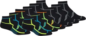 Saucony Men's RunDry Bolt Performance Quarter Socks, Available in L-XL (6, 12 Pairs)