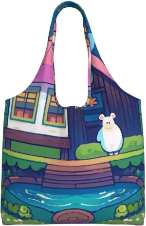Secret Sanctuary Print Canvas Tote Bag for Women, Large Capacity Casual Shoulder Handbags for Work Travel Shopping