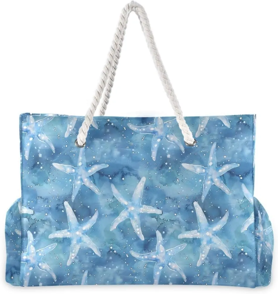 senya Large Beach Bags Totes Swim Canvas Tote Shoulder Bag Water Resistant Bags for Gym Travel Daily