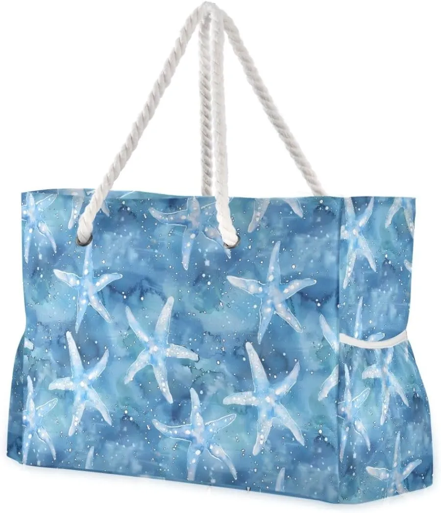 senya Large Beach Bags Totes Swim Canvas Tote Shoulder Bag Water Resistant Bags for Gym Travel Daily