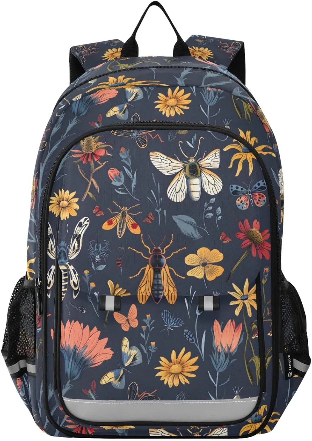 senya School Backpack Kids College Rucksack Travel Bookbag Fashion Back Pack Girls Boys Seamless Pattern with Insects Flowers, g372531510p878c936s2078