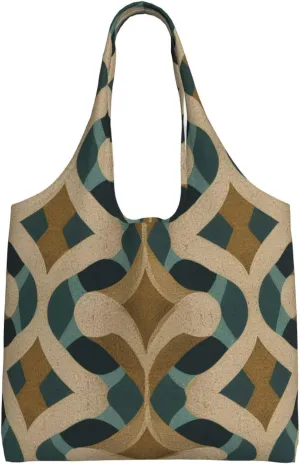 Serpentine Pattern Print Canvas Tote Bag for Women, Large Capacity Casual Shoulder Handbags for Work Travel Shopping