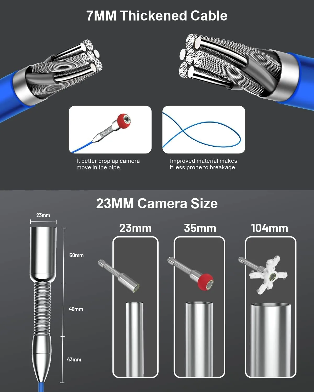 Sewer Camera Self Leveling, Anysun Sewer Inspection Camera 150ft with 9'' Monitor and DVR Recorder with 32GB Card, Meter Marker, 12 Adjustable Lights