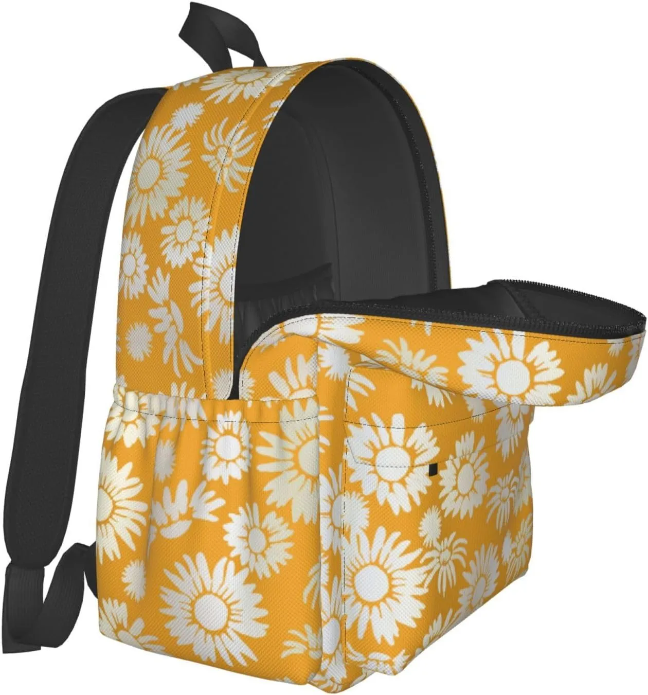 Shaded Yellow Daisies Laptop Backpack Shoulder Bag Laptop Pack Travel Backpacks Commuter Back Pack Casual Daypack Bags With Side Pockets