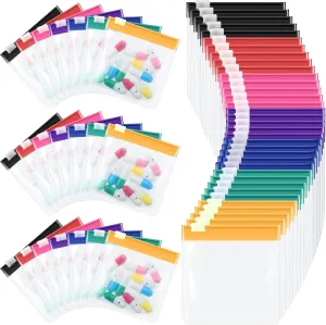 Sherr 35 Pcs Pill Pouch Bags Zippered Pill Pouch Set Reusable Translucent Medicine Organizer Self Sealing Medicine Organizer Travel Plastic Bags with Slide Lock for Storage(Classic,Classic Colors)