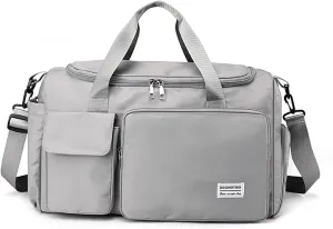 Shoulder Bag Women Men Foldable Weekender Overnight Carry-on Bags with Shoes Compartment Lightweight Sports Gym Tote