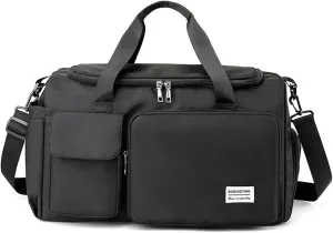Shoulder Bag Women Men Foldable Weekender Overnight Carry-on Bags with Shoes Compartment Lightweight Sports Gym Tote