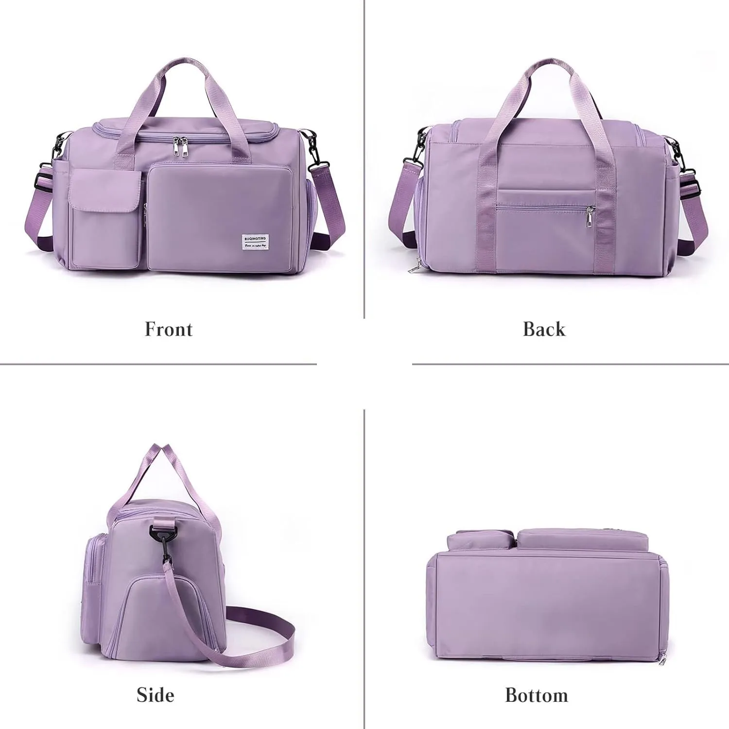 Shoulder Bag Women Men Foldable Weekender Overnight Carry-on Bags with Shoes Compartment Lightweight Sports Gym Tote